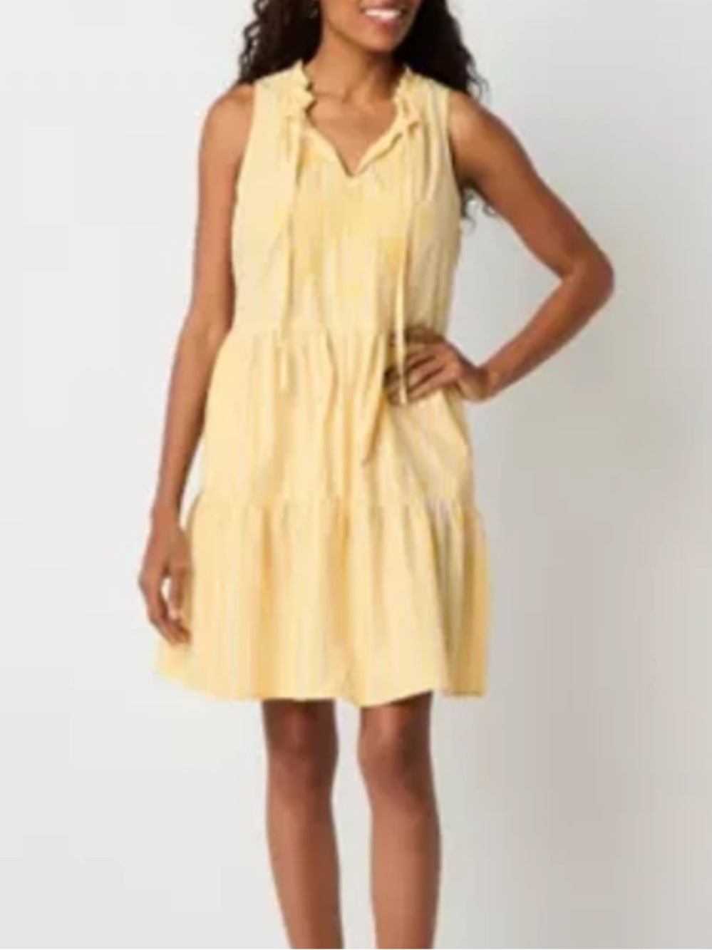 St. John's Bay Womens Sleeveless Striped A-Line Dress size M